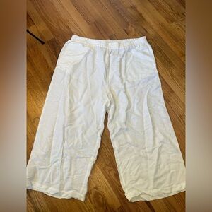 H&M White Linen Blend Pants